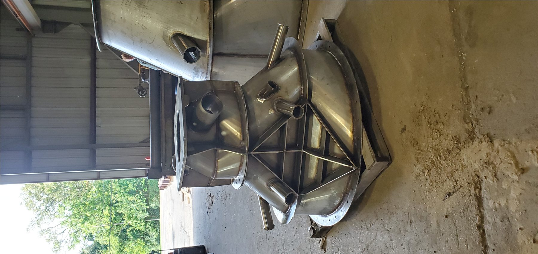 Detailed view of round steel fabrication