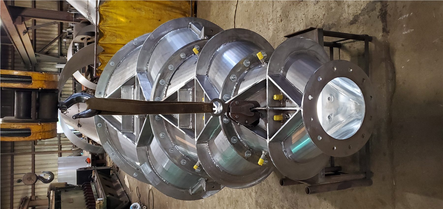 Finished custom round steel assembly