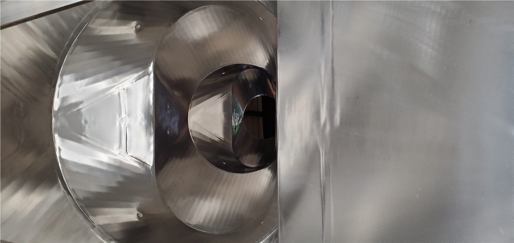 Interior view of custom fabricated metal assembly