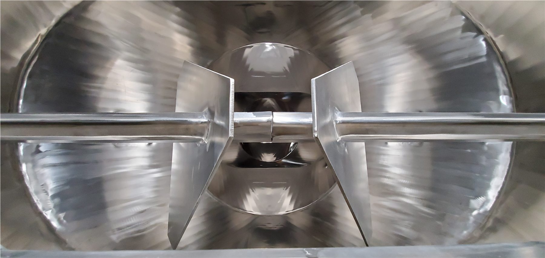 Close interior view of fabricated metal components