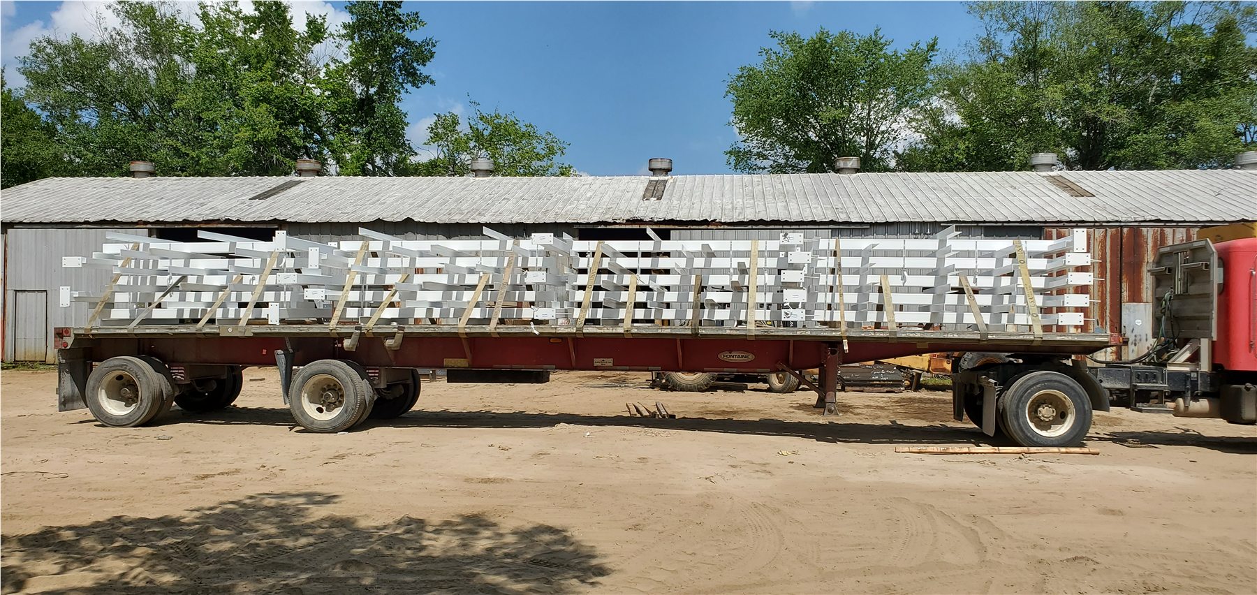 Project steel loaded on a trailer