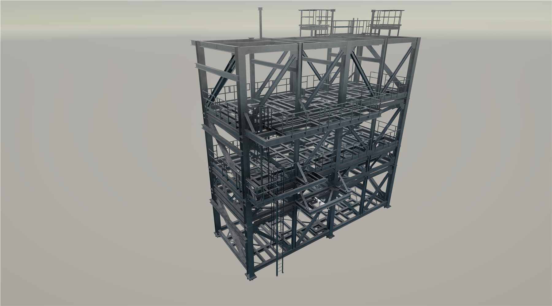 Modeled industrial steel framing