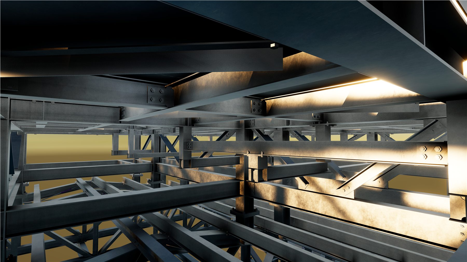 3D structural steel platform model
